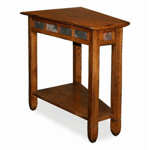 Leick Furniture Rustic Slate Wood Recliner Wedge End Table In Rustic ... with Maximizing Space Efficiency Through Strategic Furniture Placement