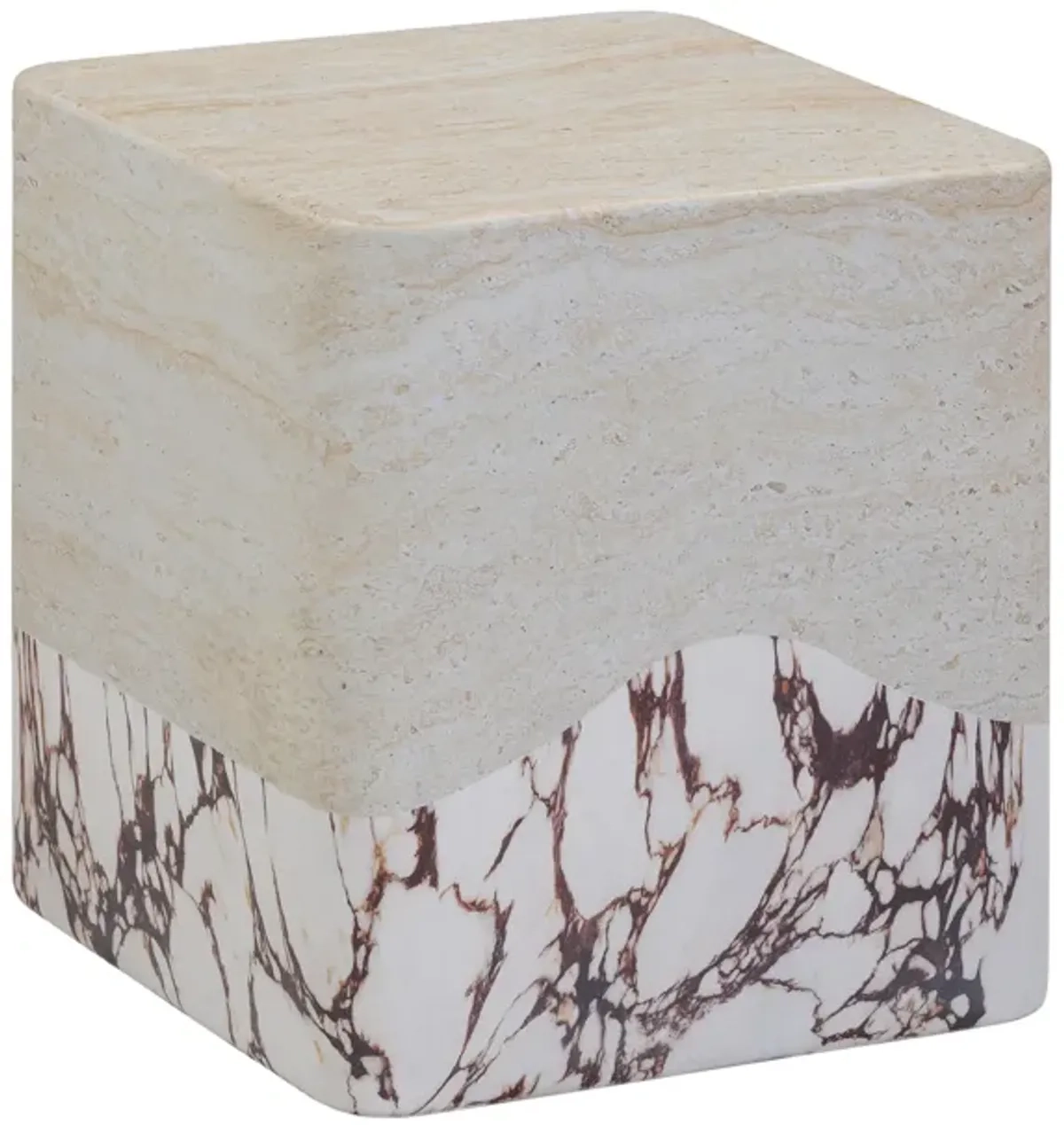 Mixie Taupe Tile Indoor / Outdoor Coffee Table By Tov Furniture ... with Brut Travertine & Breccia Concrete Indoor/Outdoor Side Table