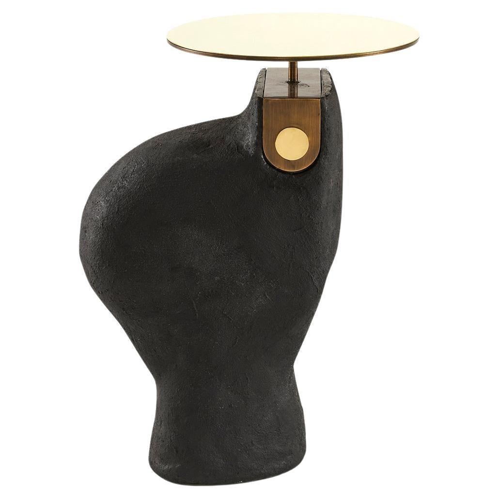Modern Yosemite Plaster, Hand Finished Yoruba Black Side Table With ... intended for The Evolution of Side Tables in Modern Home Décor Trends