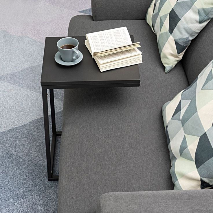 Pow Furniture Costner C-Shaped Wood Sofa Side Table, Black - On Sale ... in Maximizing Space Efficiency with Curved Furniture Solutions