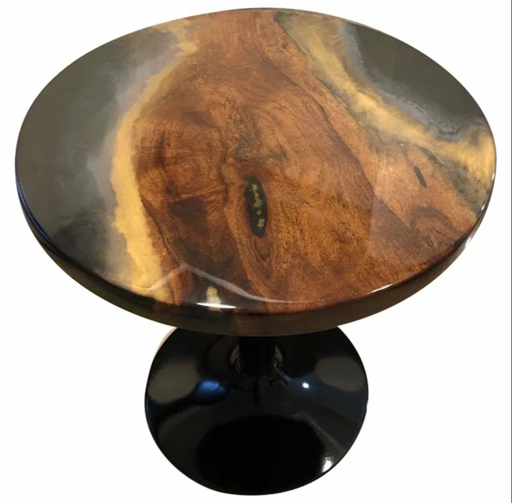 Round Epoxy Resin Plywood Table, Without Storage At ₹ 20000/Piece In Pune throughout Modern Spiral Wavy Round Table, Epoxy Resin & Wood, Orange