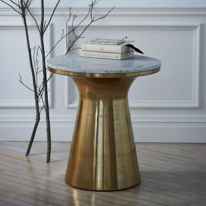 This Brass Side Table With Marble Top Is Perfect For A Modern Interior ... pertaining to The Psychology of Choosing the Right Side Table for Your Living Room