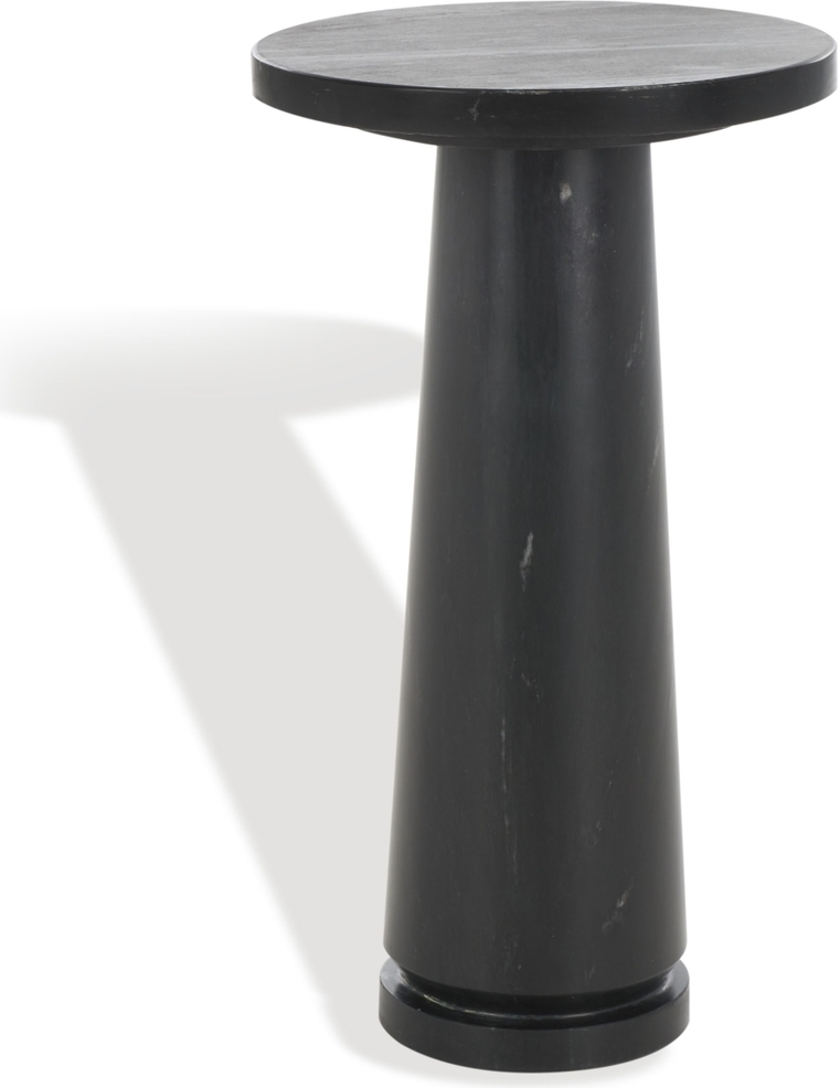 Valentia Round Marble Accent Table In Black By Safavieh Couture ... with regard to Safavieh Couture Valentia Tall Round Marble Accent Table, Black