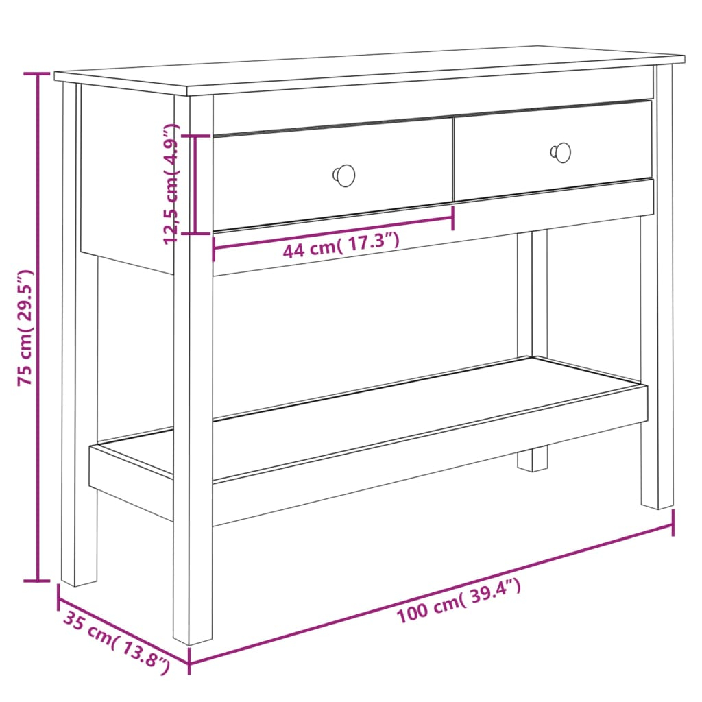 Vidaxl Console Table 100X35X75 Cm Solid Wood Pine | Vidaxl.com.au within Why Most People Buy the Wrong vidaXL Console Table (And How to Avoid It)