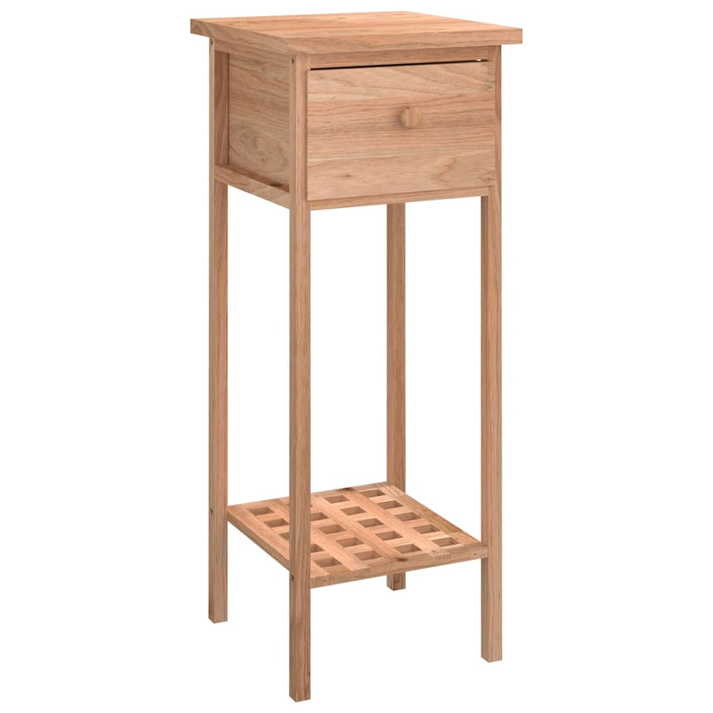 Vidaxl Side Table With Drawer 25X25X60Cm Solid Wood Walnut | Vidaxl.com.au pertaining to Vidaxl Foldable Side Table Folding Coffee Square End Table Solid Wood Walnut