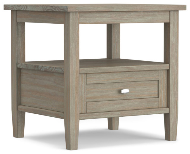 Warm Shaker Solid Wood 20" Rustic End Side Table - Farmhouse - Side ... with regard to Warm Shaker Solid Wood 20" Rustic End Side Table, Fog Grey