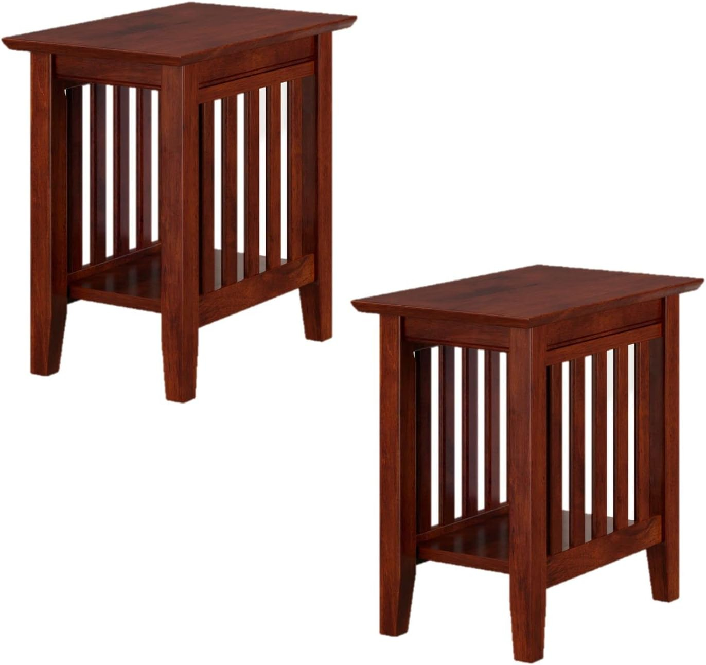 Amazon.com: Afi, Mission, Solid Hardwood Side Table, 14 In, Set Of 2 ... within Exploring the timeless appeal of walnut finish contemporary tables