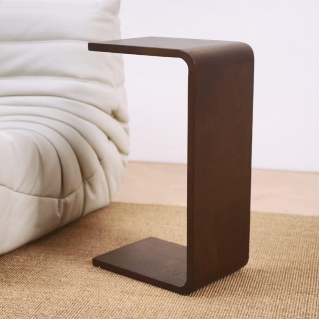 Amazon.com: Cozymatic Carlisha C-Shaped End Table Sofa Table Coffee ... with regard to C-Shaped Quatrefoil Metal End Table, Natural Wood (Set Of 2)