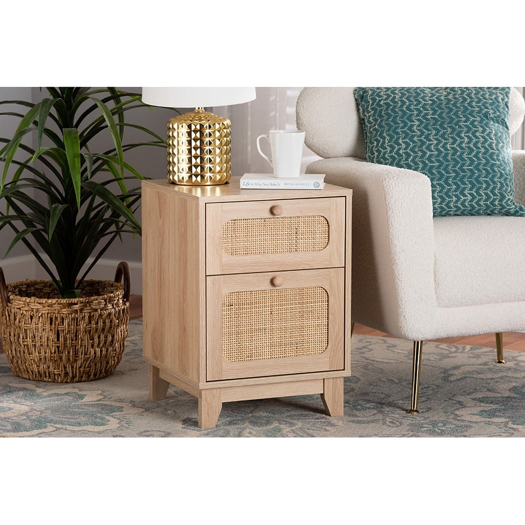 Baxton Studio Elsbeth End Table, Mid-Century Modern, Light Brown Wood ... for Designing with Authentic Mid-Century Aesthetics Using Bamboo Materials