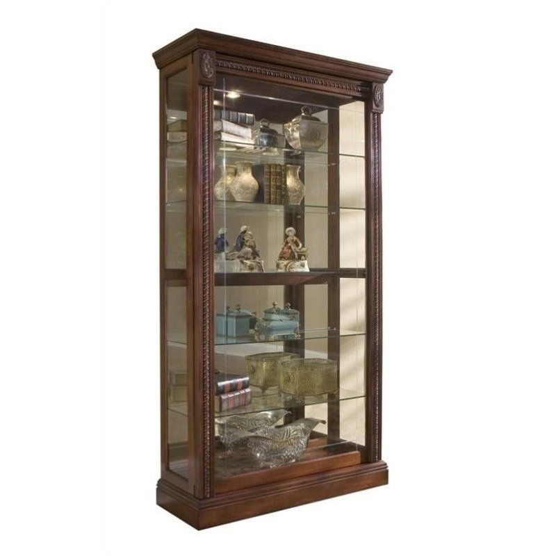 Beaumont Lane Cherry Curio Cabinet In 2025 | Curio Cabinet, Sliding ... for How Beaumont Lane Revolutionized the Art of Curio Cabinet Making