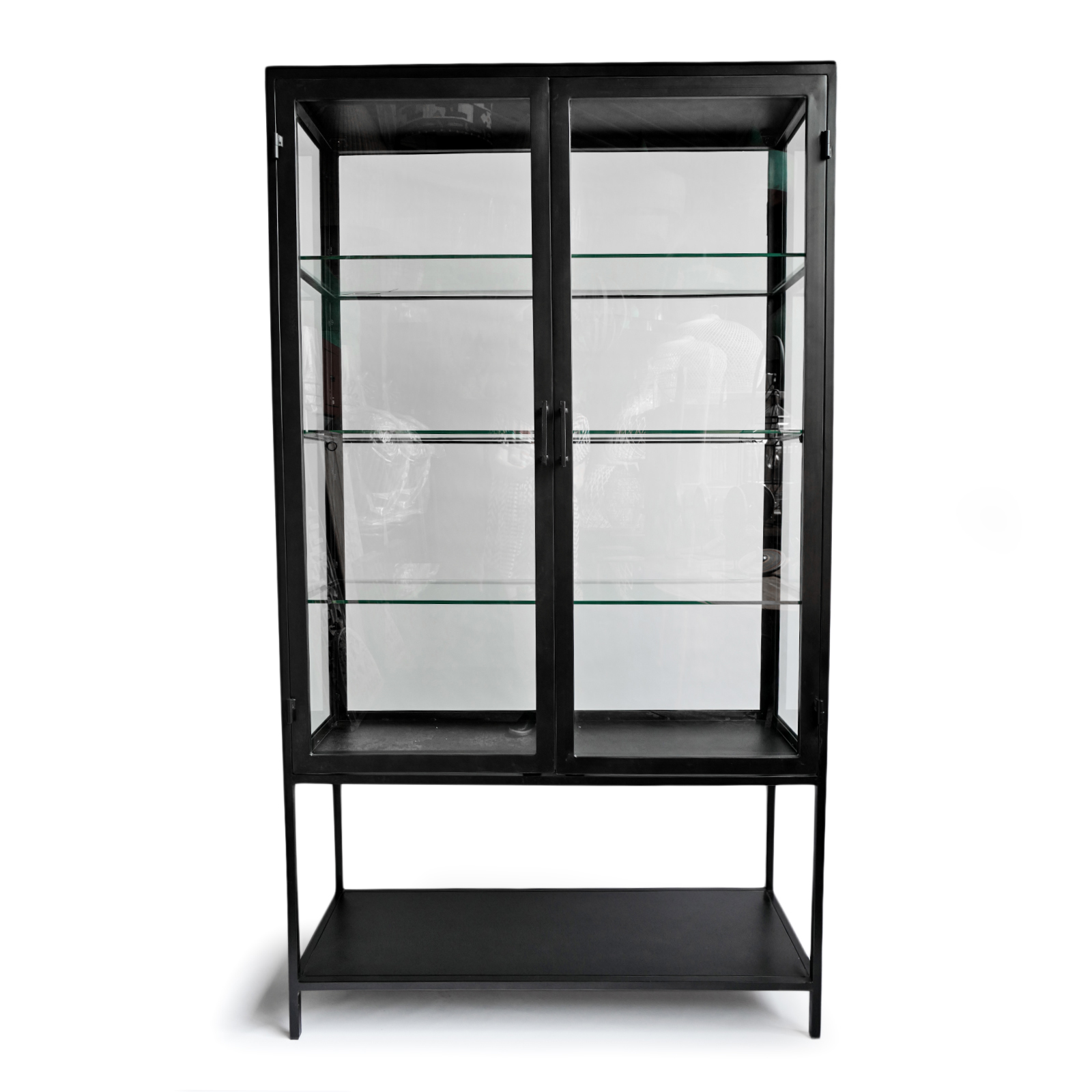 Black Iron &amp; Glass Display Cabinet | Design Mix Gallery intended for Black Iron And Glass Display Cabinet