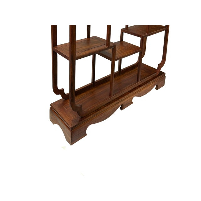 Chinese Light Brown Rectangular Table Top Layers Curio Display Stand ... for How Traditional Chinese Furniture Design Influences Modern Home Decor