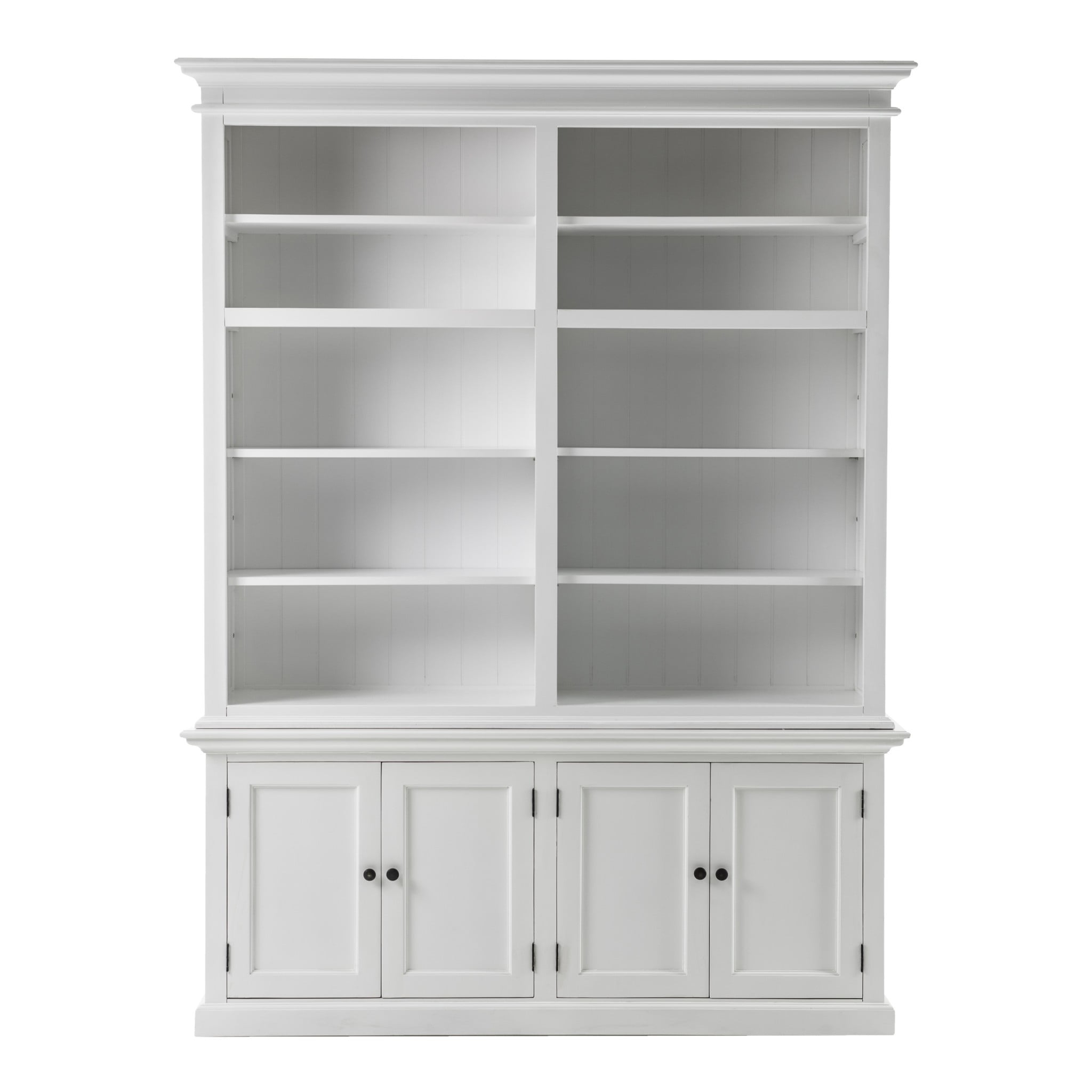 How classic white double bay hutch units transform kitchen storage solutions
