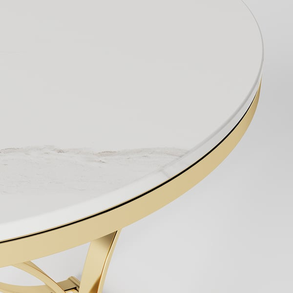 Free Shipping On Modern Luxurious Round White Marble Stone Side Table X ... within Modern Luxurious Round White Marble Stone Side Table X-Base End Table, White