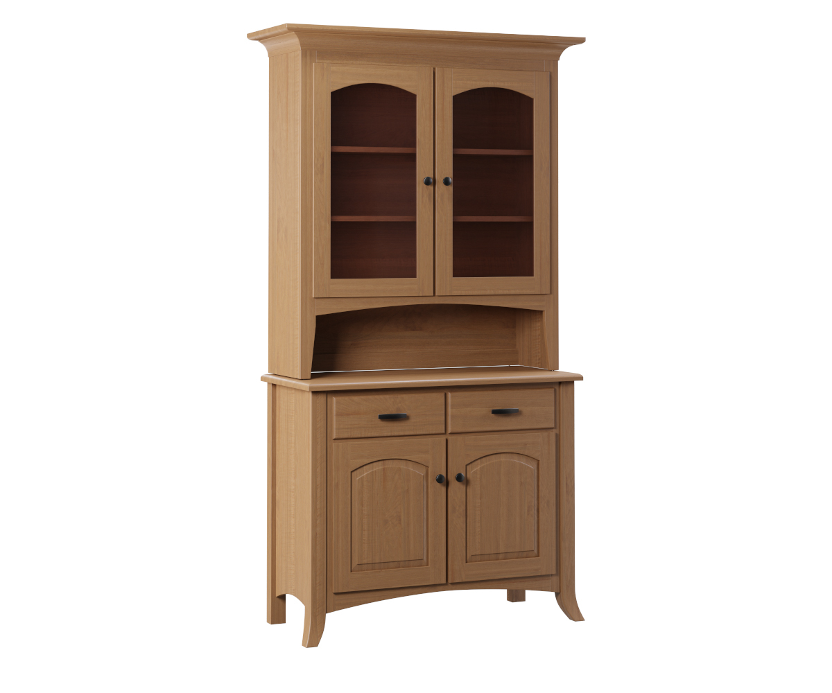 Galveston 2 Door Hutch | Amish Oak & Cherry | Hickory, Nc with Hickory Log 2-Door Hutch