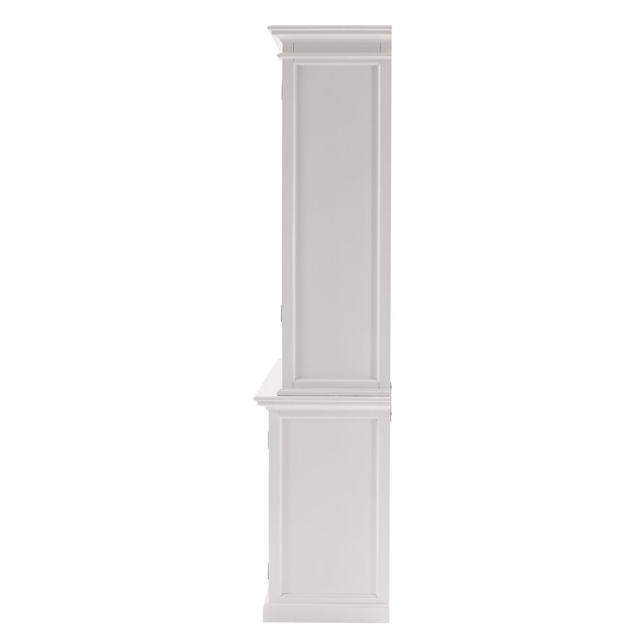 Halifax Kitchen Hutch Unit, Classic White At Futonland inside Classic White Double Bay Hutch Unit