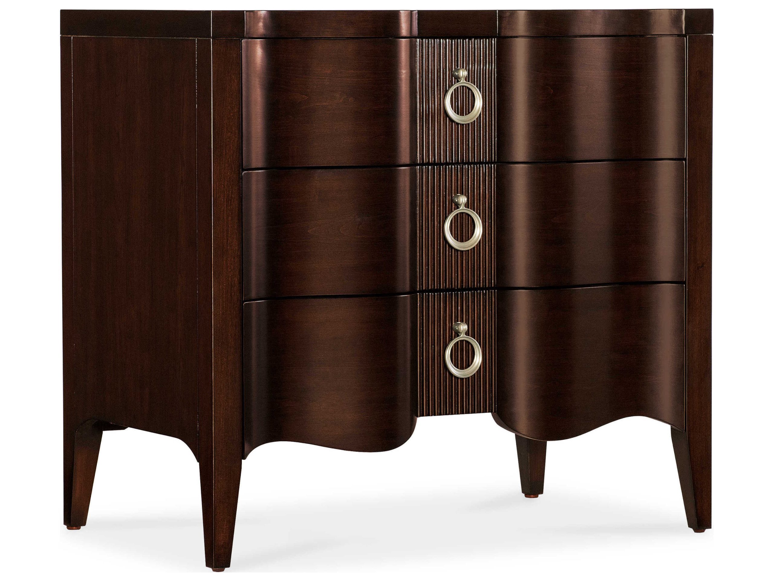 Hooker Furniture Bella Donna 3-Drawer Cherry Wood Nightstand ... regarding Exploring the design elements of cherry and caviar finish furniture pieces