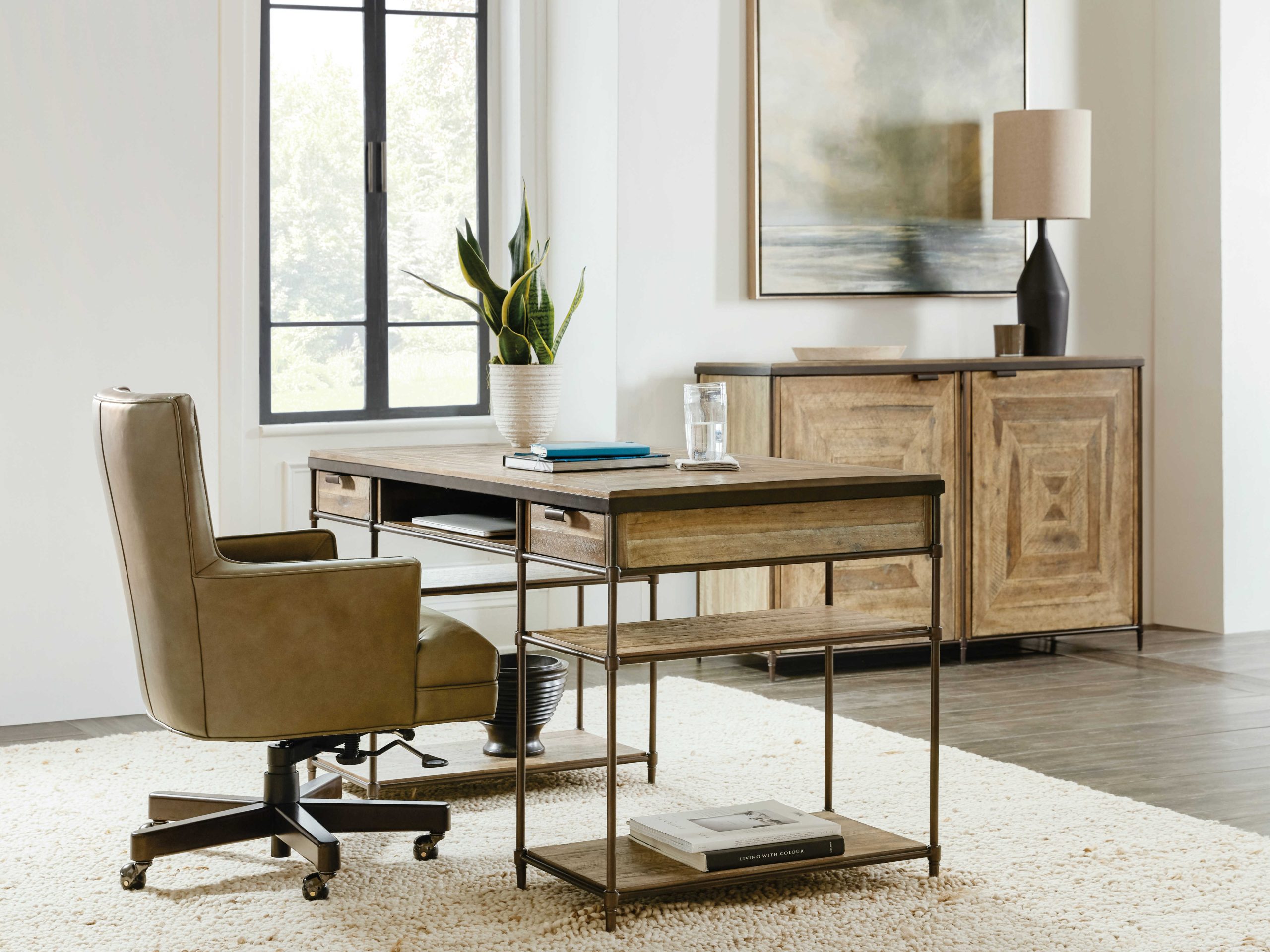 Hooker Furniture St Armand Light Natural Antique Bronze Brown Acacia ... pertaining to The Evolution of Contemporary Dining Furniture Through the Decades