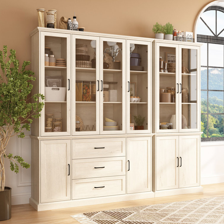 Latitude RunĀ® Elegant China Cabinet With Fixed Shelves And Glass ... within Elegant China Cabinet