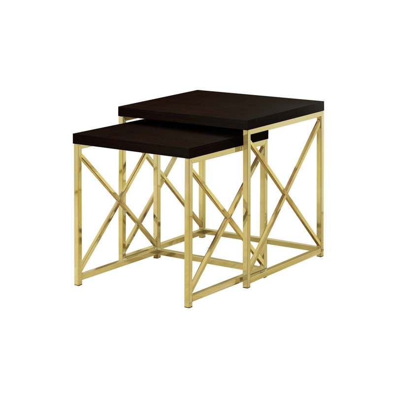 Mercer41 Nesting Table, Set Of 2, Side, End, Metal, Accent,Brown ... in Exploring the Versatility of Metal Laminate Furniture for Contemporary Spaces
