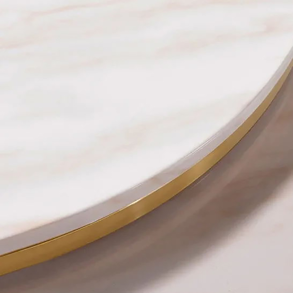 Modern Luxurious Round White Stone Side Table X-Base End Table In Gold ... with regard to Modern Luxurious Round White Marble Stone Side Table X-Base End Table, White