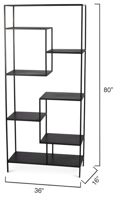 Maximizing vertical space with black etagere designs that blend form and function