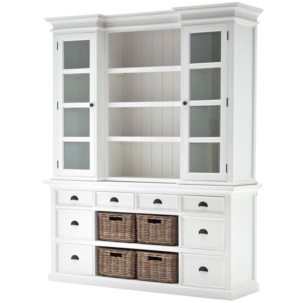 Novasolo Provence Storage Cabinet With Hutch In Pure White - Walmart.com intended for How Provence Hutch Cabinet Reflects Regional Cultural Identity