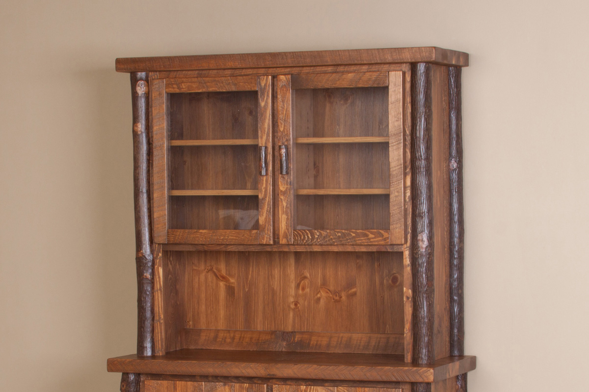 Sawtooth Hickory Hutch - Viking Log Furniture in Hickory Log 2-Door Hutch