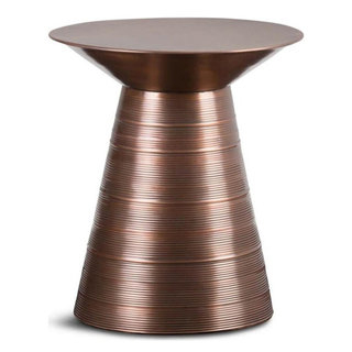 Sheridan Contemporary 18" Wide Metal Accent Side Table - Traditional ... intended for Sheridan Cast Iron Side Table In Gold Featuring Rivet Detailing