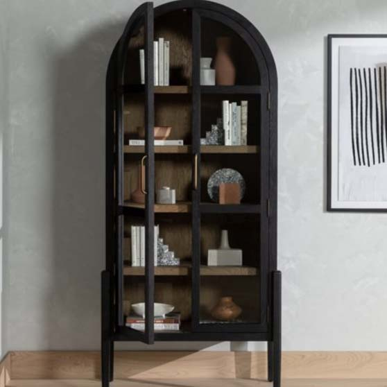 Maximizing Storage with Rustic Display Cabinet Black Functional Features