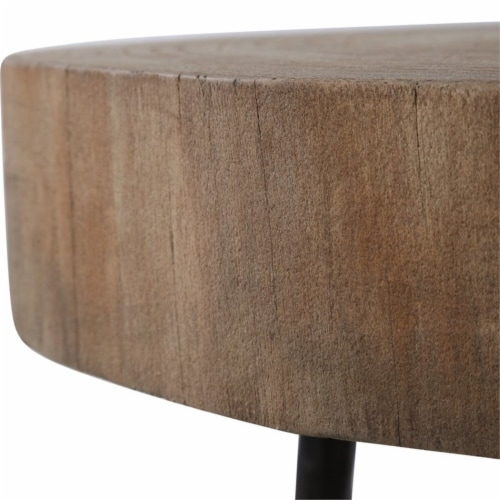 Uttermost Samba Wood And Iron Nesting Tables In Aged Steel (Set Of 2 ... pertaining to Behind the scenes of East at Main Laredo's 14-inch natural cross-cut accent table production process