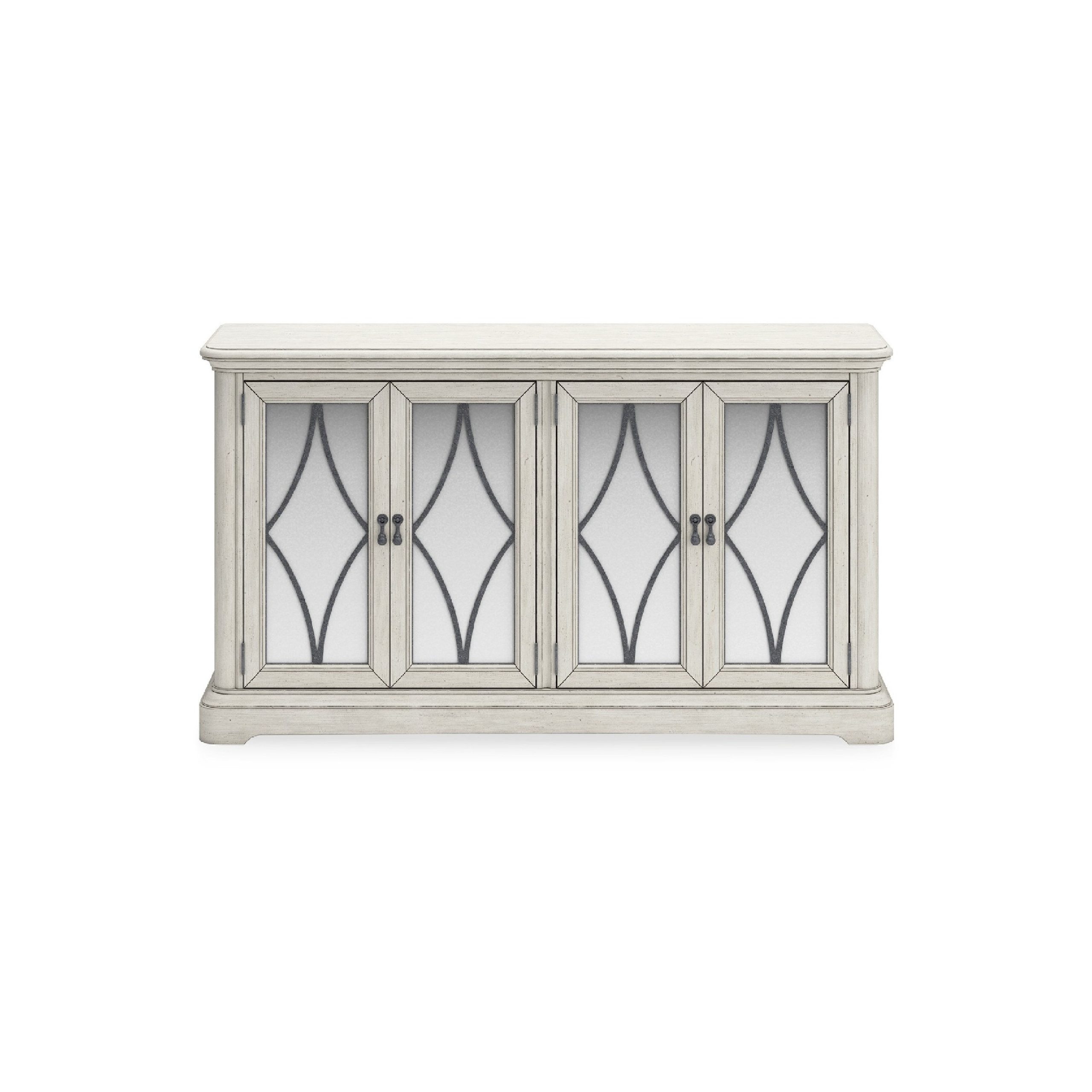 Benjara Dyne Dining Room Buffet Server, 4 Mirrored Doors And Fretwork ... in Chamblis 80" Fretwork Hutch Sideboard Server