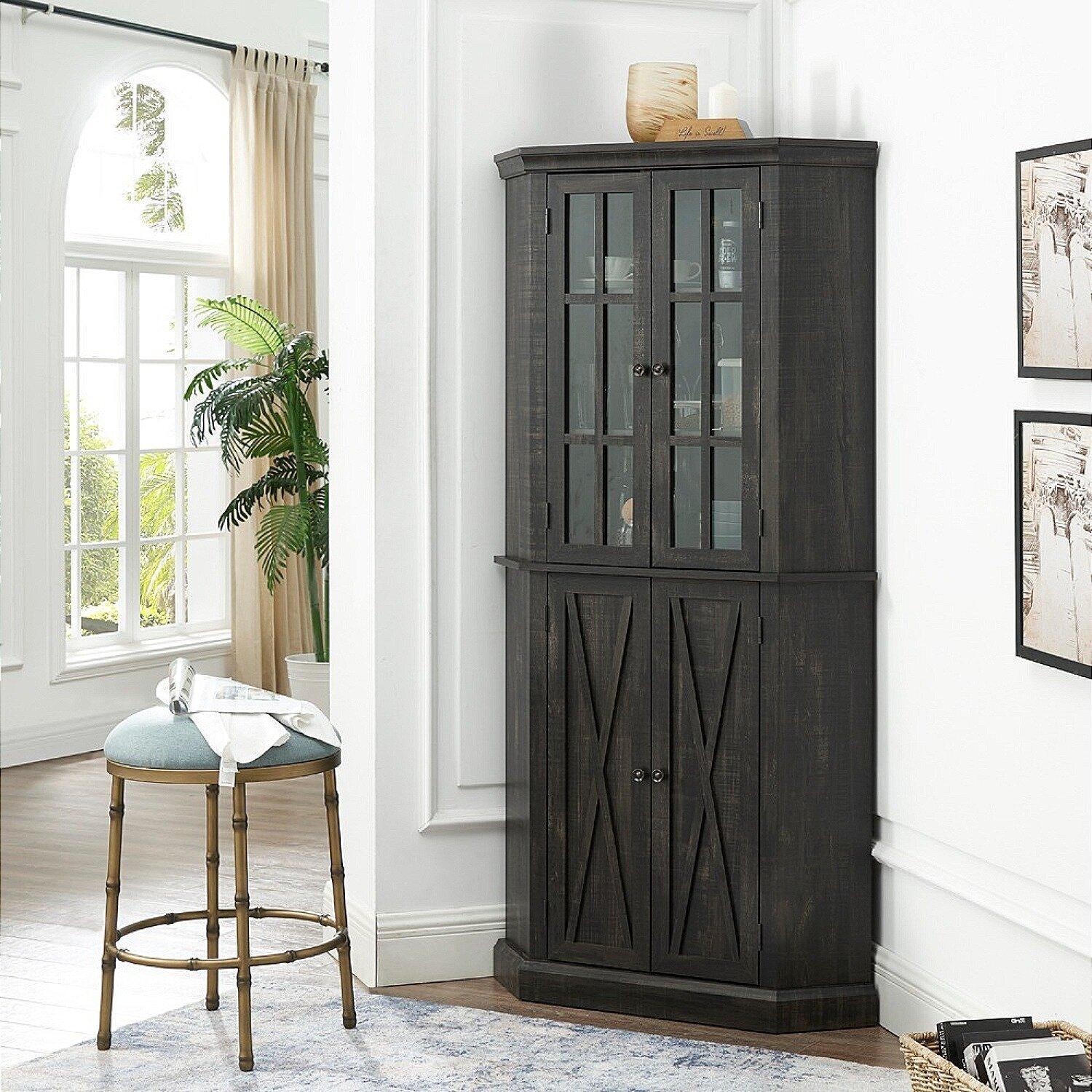 Corner China Cabinet Black | Foter with regard to Understanding the Rise of Modern Corner China Buffet Black Trends