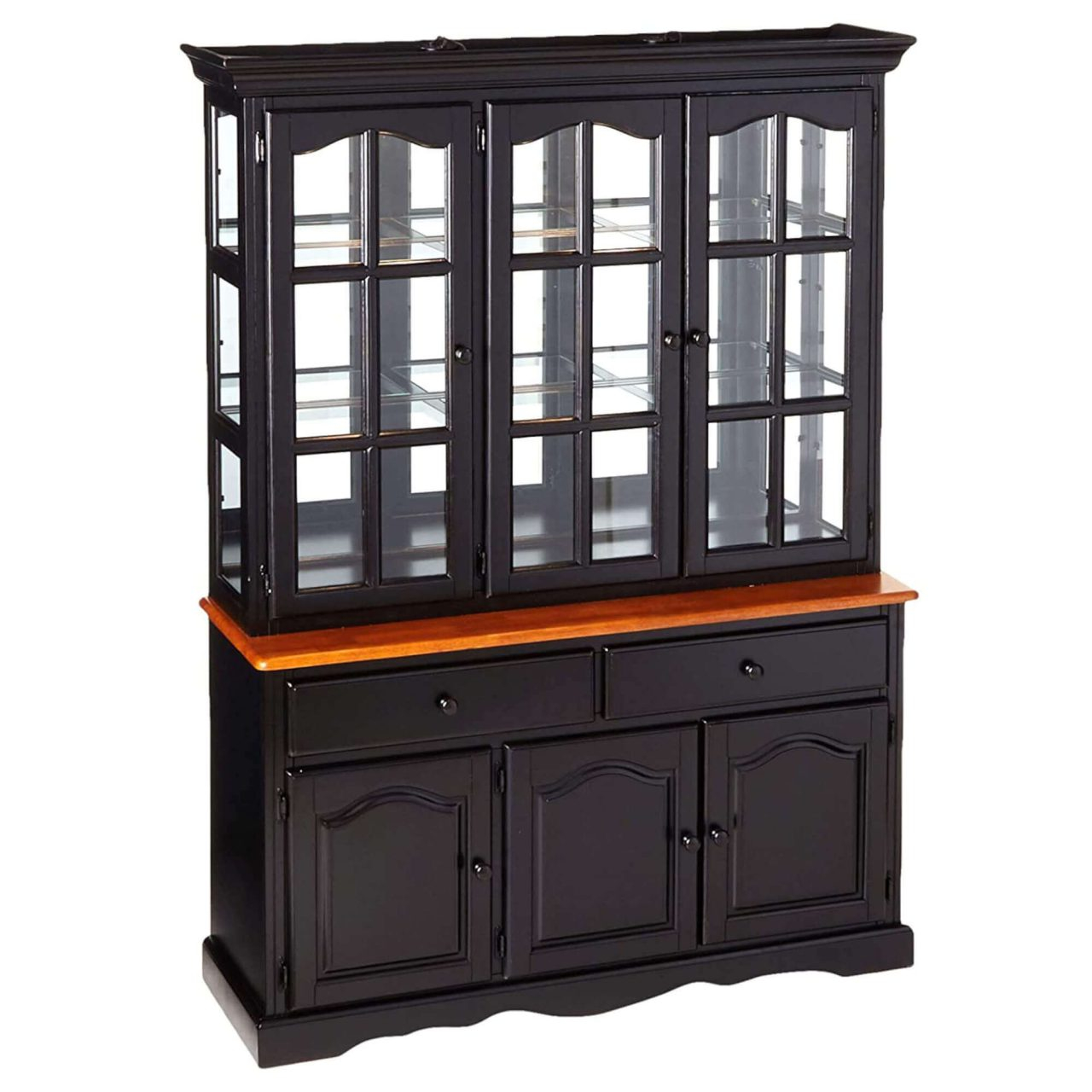 Country Grove Buffet And Lighted Hutch - Gray Oak - Sunset Trading with regard to Country Grove Buffet And Lighted Hutch