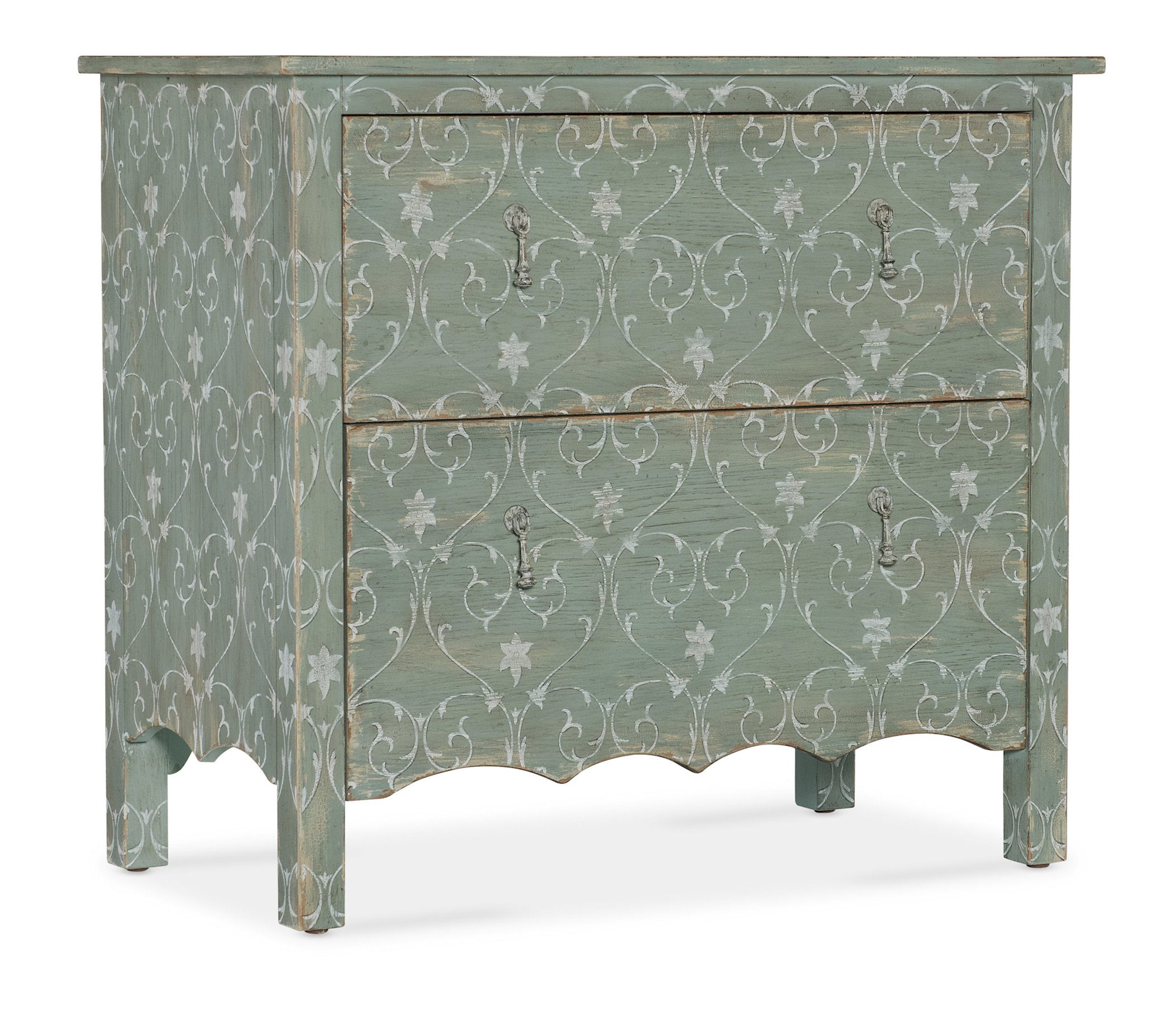 Hooker Furniture 7050-85008 Americana 38"W 2 Drawers Oak Accent - China ... regarding Hooker Furniture 7050-85008 Americana 38"W 2 Drawers Oak Accent - Antique Green