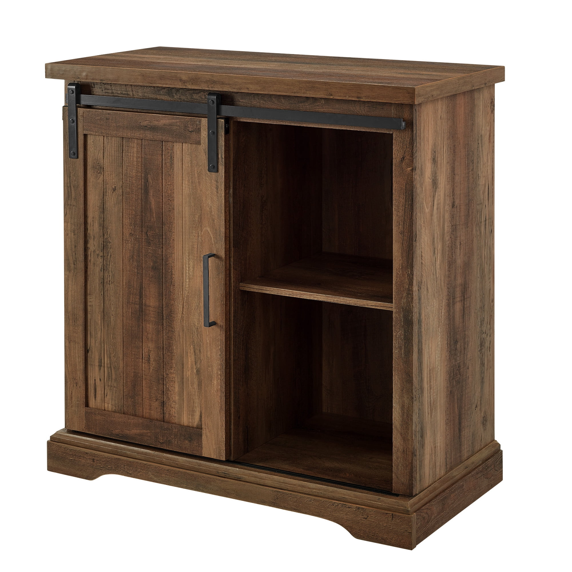 Walker Edison Modern Farmhouse Sliding Door Accent Cabinet, Reclaimed ... throughout Making the Most of Your Kitchen Layout with Sliding Door Cabinet Options