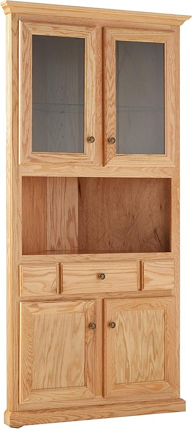 Amazon.com: Eagle Classic Oak Corner Dining Hutch/Buffet, Light Oak ... pertaining to Eagle's Classis Oak Corner Dining Hutch/Buffet, Dark Oak