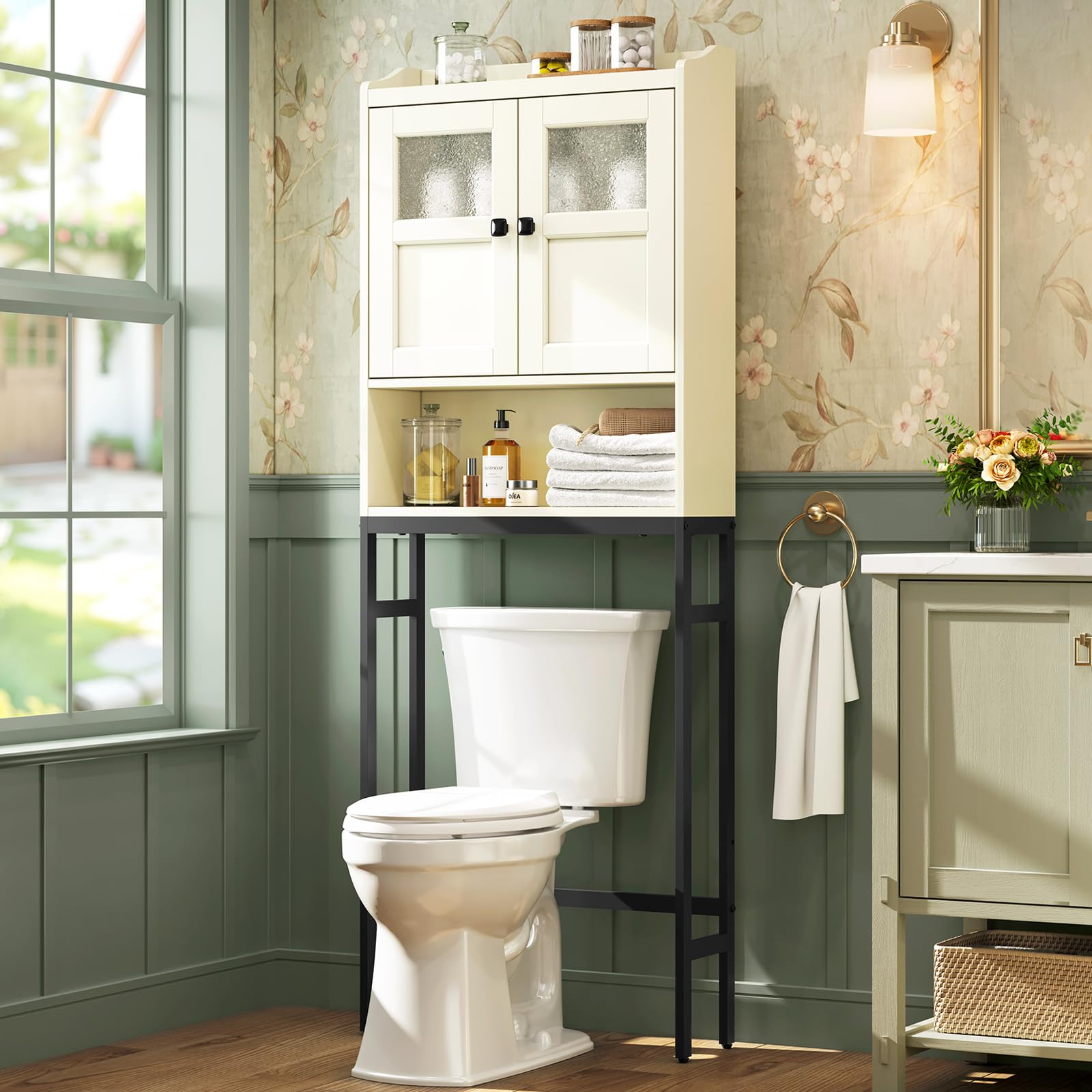 Amazon.com: Mxarltr Over The Toilet Storage, Bathroom Storage Cabinet ... for Valencia Over The Toilet Cabinet