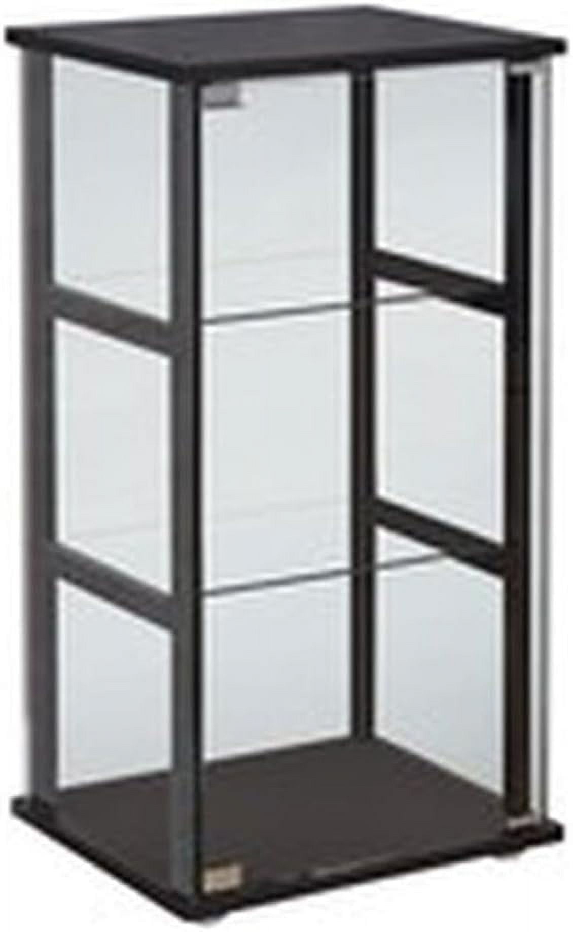 Bowery Hill Contemporary 3 Shelf Glass Curio Display Cabinet,Wood ... with Bowery Hill Contemporary 3 Shelf Glass Curio Wood Cabinet In Black
