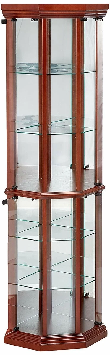 Coaster Corner Curio Cabinet | Cabinets Matttroy regarding Coaster Appledale 6-Shelf Corner Wood Curio Cabinet Medium Brown
