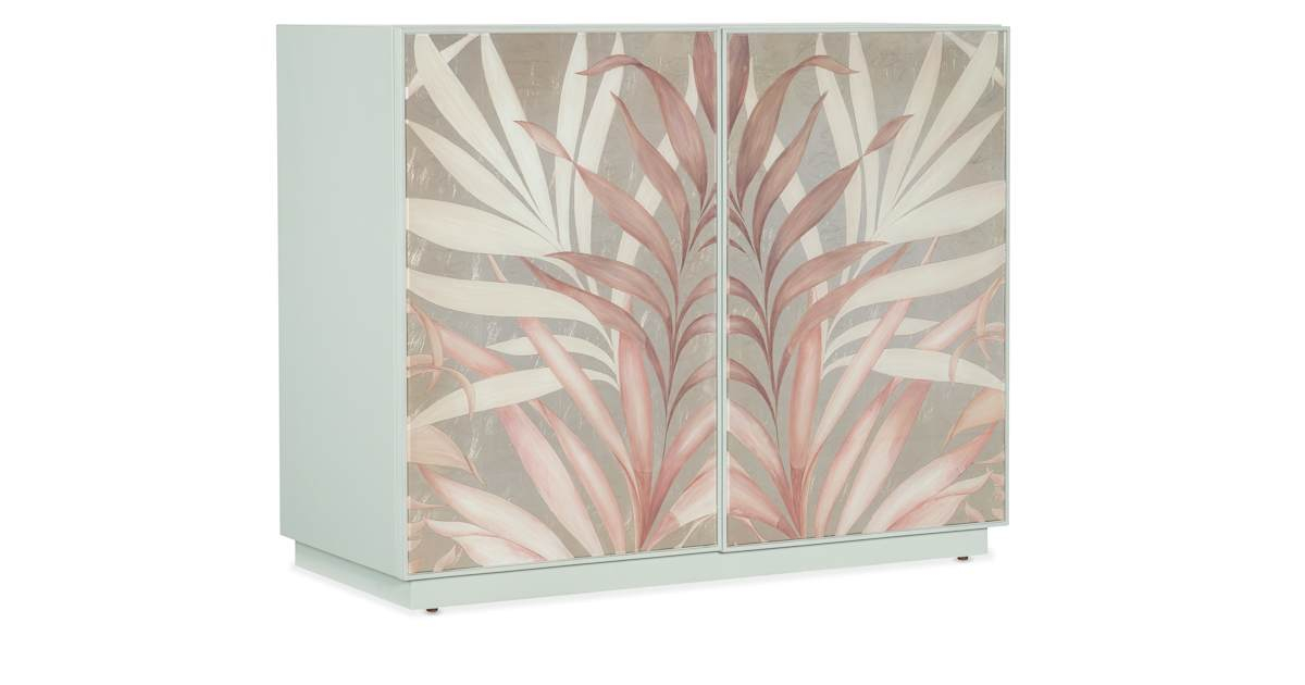 Hooker Furniture 5000-85014-05 Komen 42" Wide Maple Accent Cabinet ... within Hooker Furniture 5000-85014 Komen 42"W Maple Accent Cabinet - Mint Green / Gold