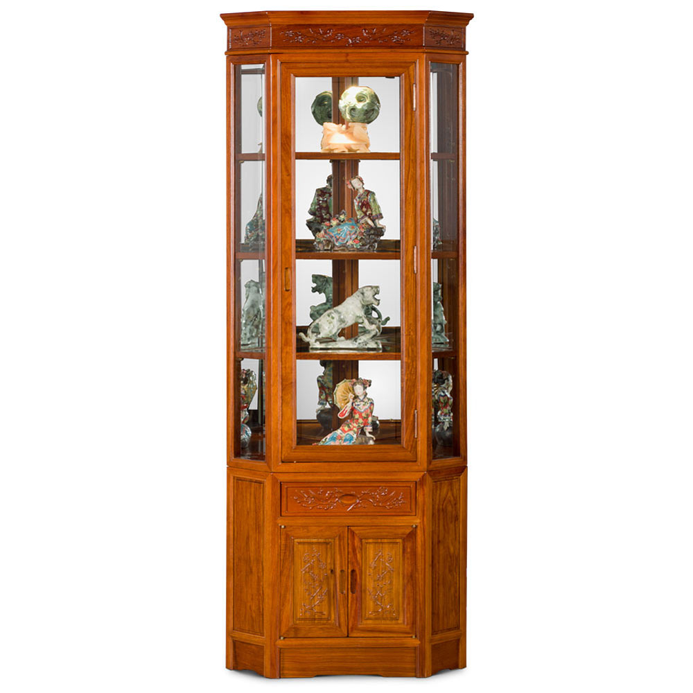 Natural Rosewood Bird And Flower Corner Display Cabinet inside Traditional Craftsmanship Meets Modern Design in Rosewood Corner Cabinets