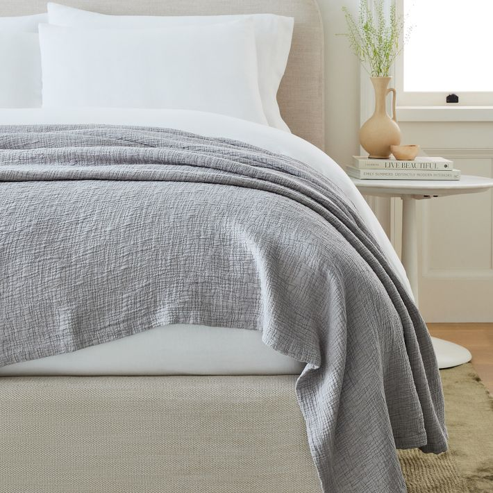 Silky Tencelâ„¢ & Cotton Matelasse Blanket | West Elm with regard to Tipton Matelasse
