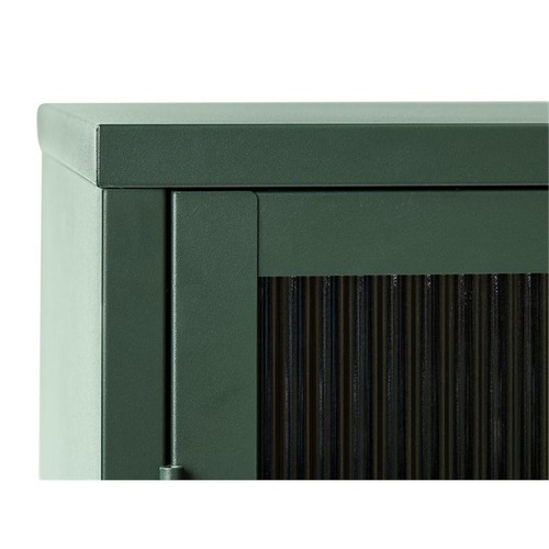 55" Contemporary Glass & Metal Display Cabinet In Green | Ebay inside Why bronco green finishes are rising in popularity among modern furniture enthusiasts this year