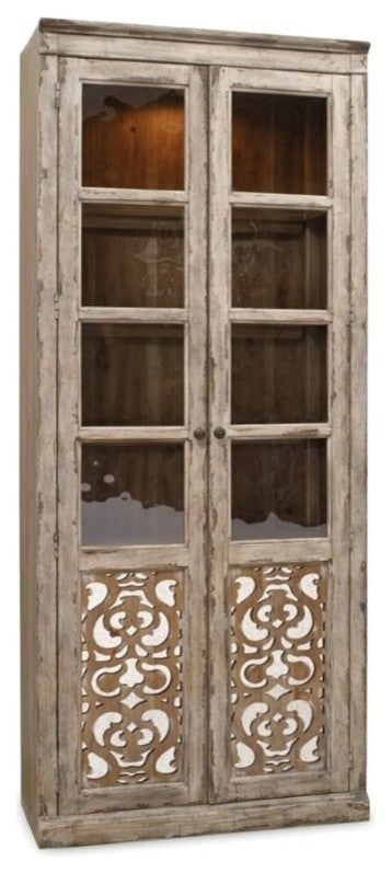 Beaumont Lane 2 Door Bunching Curio Cabinet In Caramel Froth for How adjustable shelves and touch lighting elevate the display of heirlooms in a Caramel Froth curio