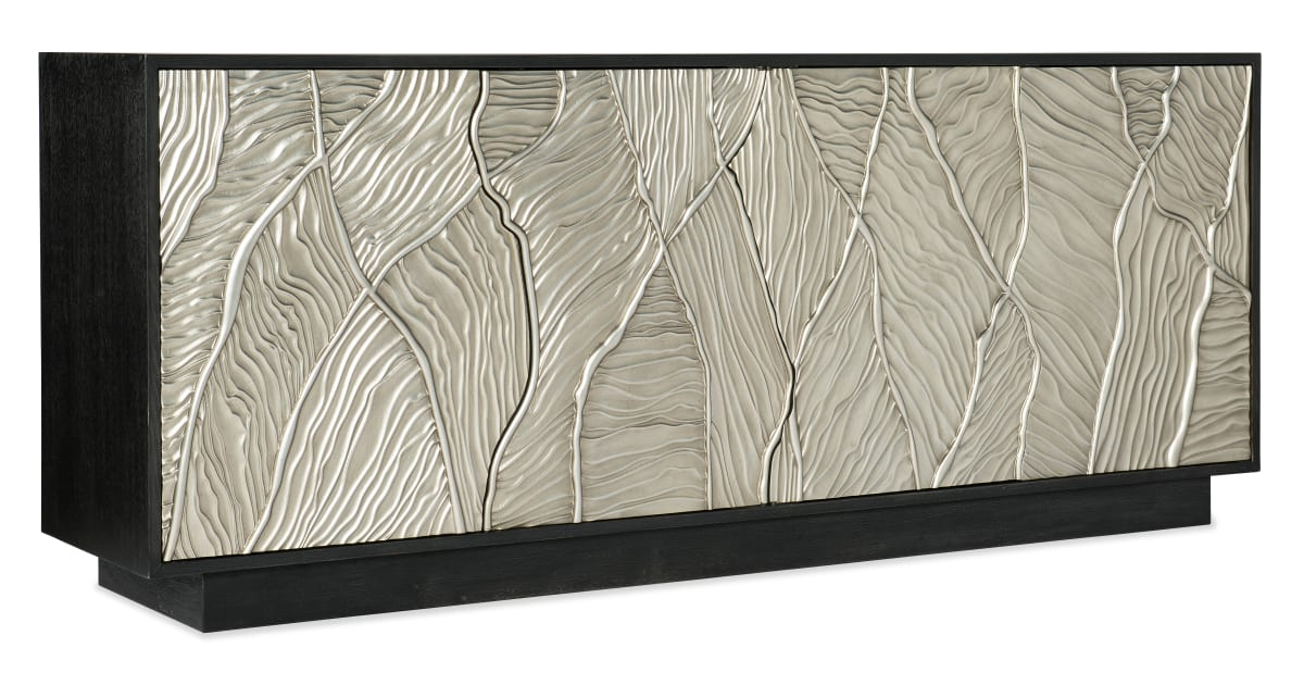 Hooker Furniture 628-55040-98 Melange 80" Wide 4 Door Oak Veneer, Resin ... intended for Entryway accent piece