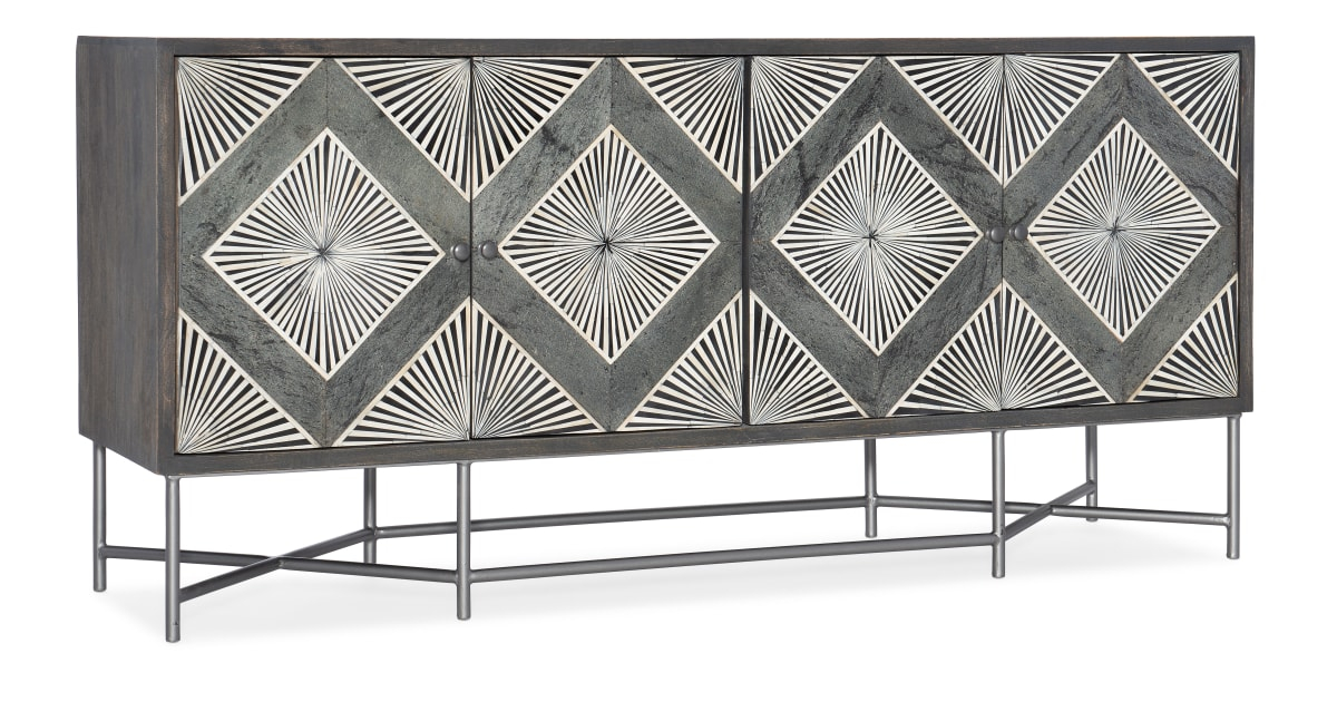 Hooker Furniture 628-85122-98 Melange 67" Wide Mango Wood, Stone ... for Hooker Furniture 628-85648 Melange 45"W Wood Veneer Accent - Black
