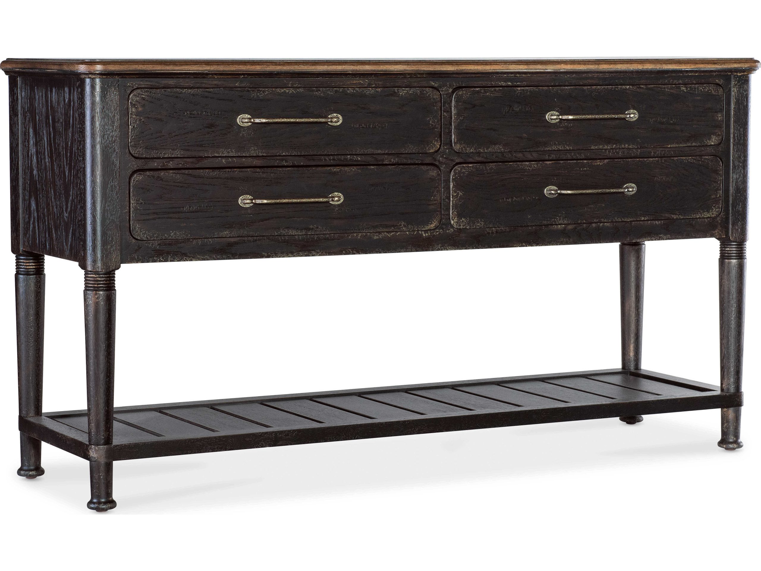 Hooker Furniture Americana 64" Oak Black Wood Sideboard | Hoo70507591789 inside How the Hooker Furniture 7050-55498 brings classic design to modern living spaces