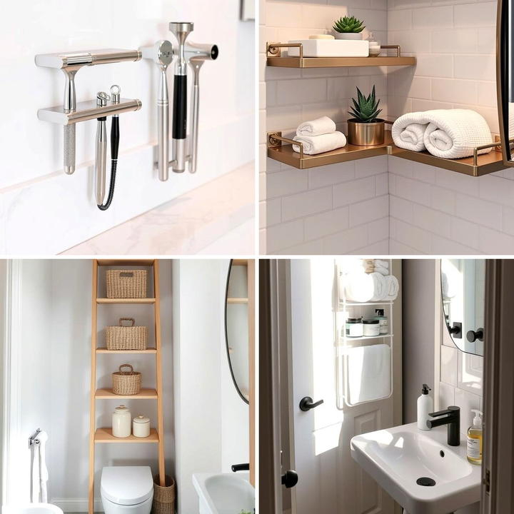 21 Small Bathroom Storage Solutions For Clutter-Free Spaces with regard to Carley 84" Tall Narrow Brass Finished Iron And Glass Display Cabinet