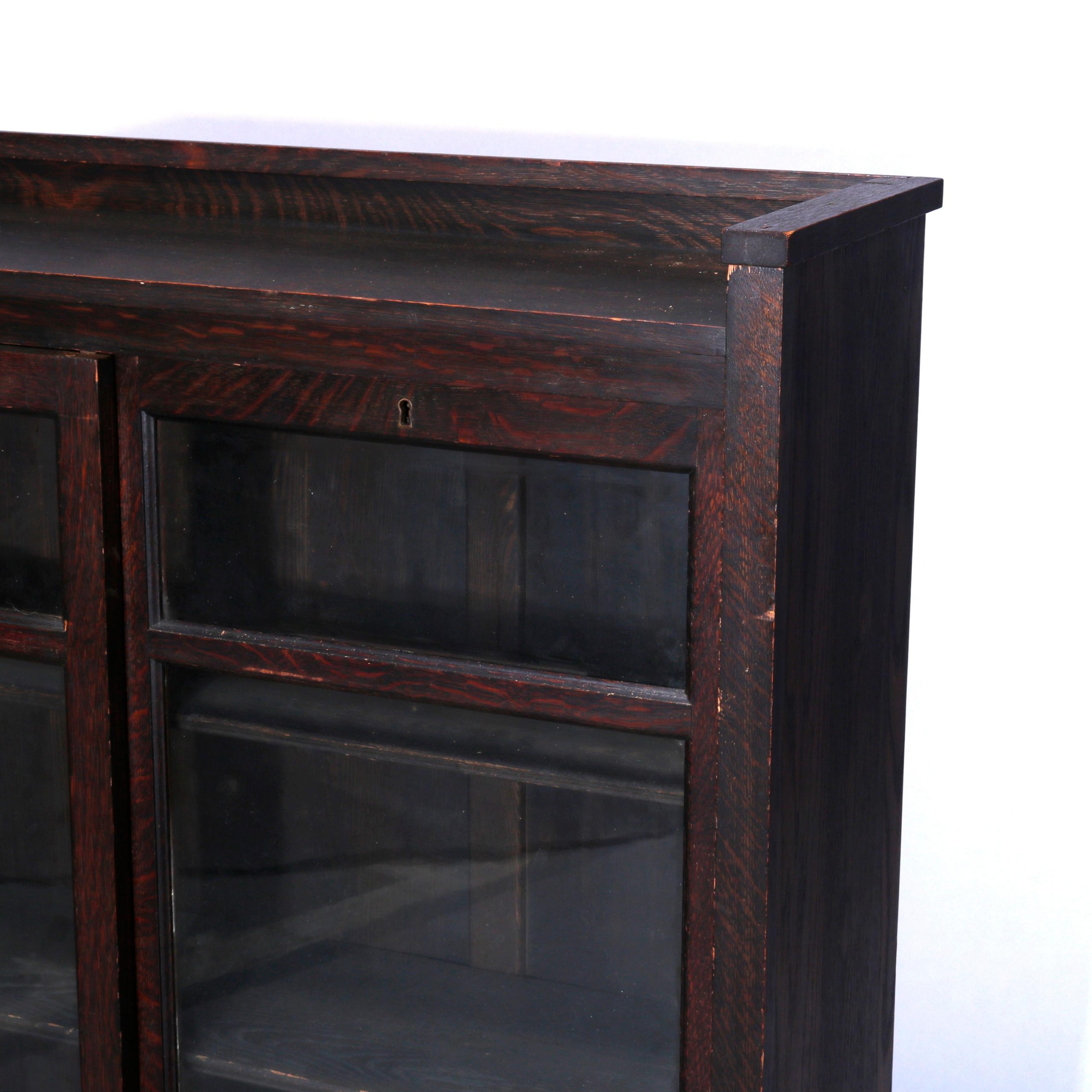 Antique Arts And Craft Mission Oak Sliding Door Bookcase Circa 1910 At ... for The Hidden Craftsmanship Behind a Tall Mission Oak Cabinet and What It Means for Durability